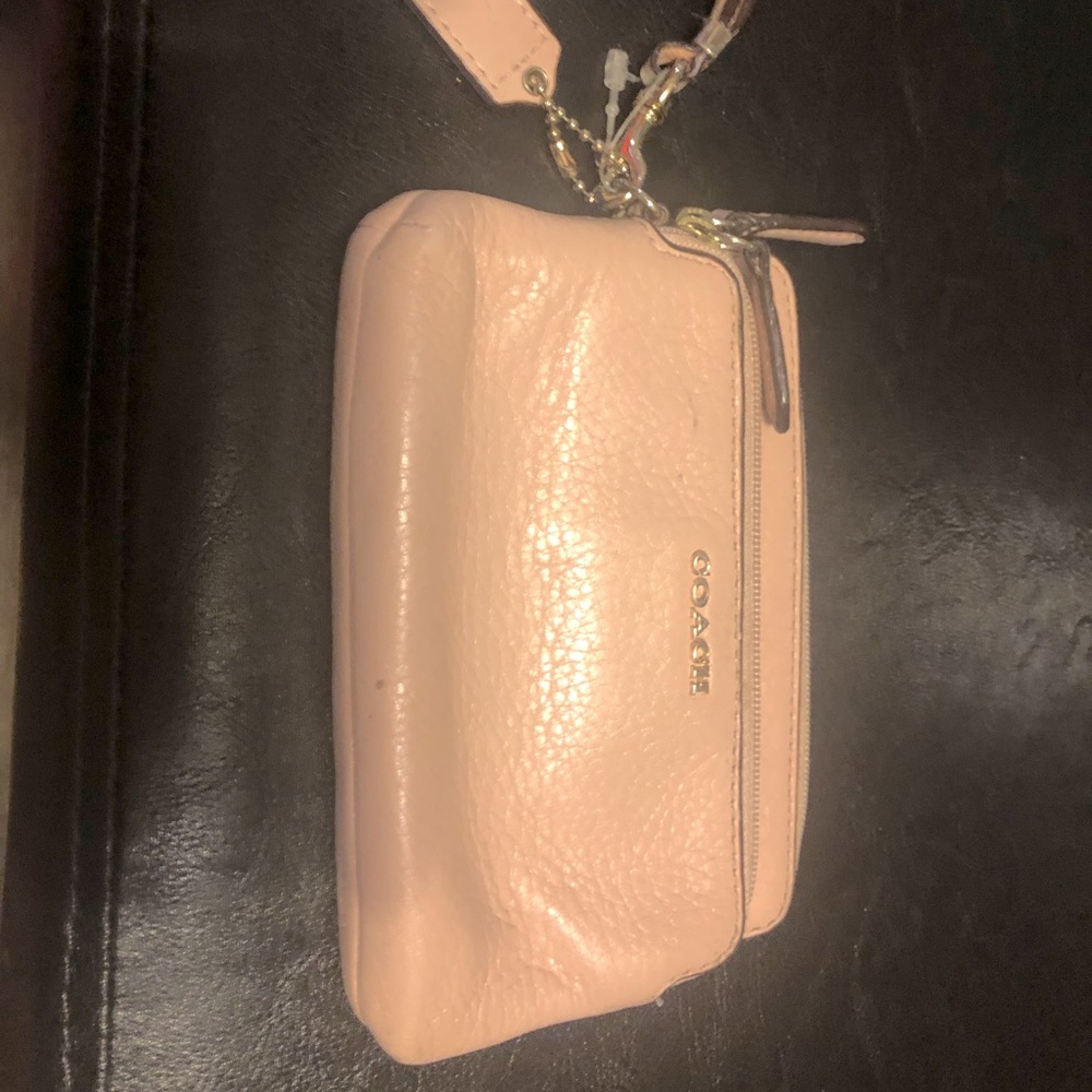Pink leather Coach clutch